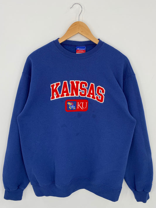 Vintage KANSAS JAYHAWKS Size L College Sweat-Shirts / K7371