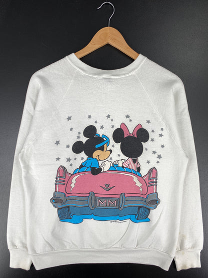 90's DISNEY MICKEY x MINNIE Made in USA Size L Vintage Sweat-shirt / A4859