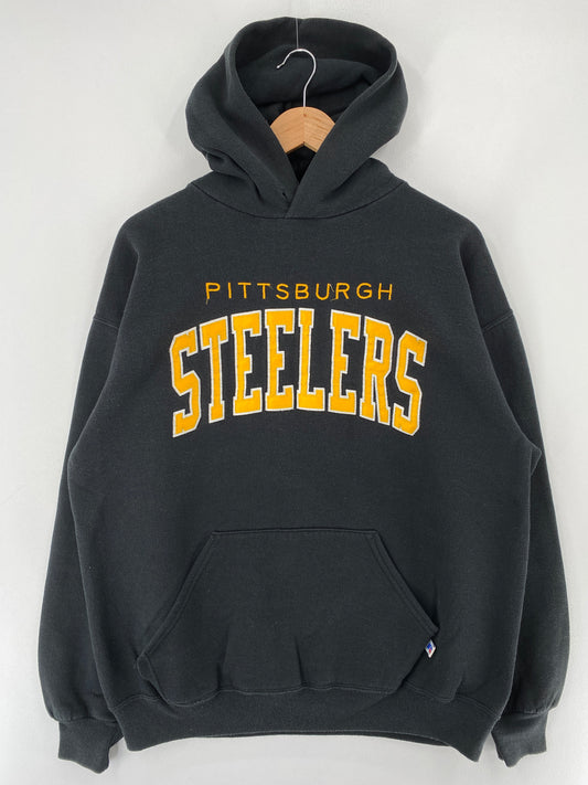 90's RUSSELL x PITTSBURGH STEELERS Made in USA Size XL Vintage NFL Hoodie Sweat-Shirt / E5958S