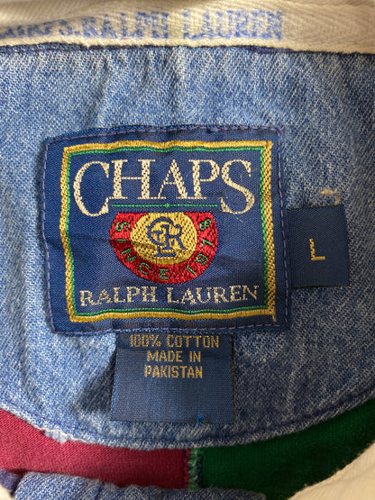 90's Chaps Ralph Lauren Size L Vintage Rugby-Shirts / K2655