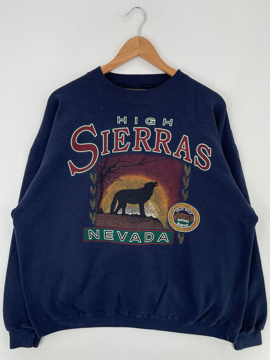 90's HIGH SIERRA Made in USA Size L Vintage Animal Sweat-Shirt / E1375S