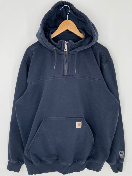 Vintage CARHARTT Size XL Half Zip-up Hoodie Sweat-Shirt / K9094