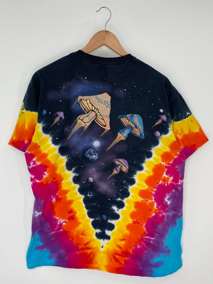 00' MUSHROOM ROCKET Tie Dye Size XL Vintage T-Shirt / K9603
