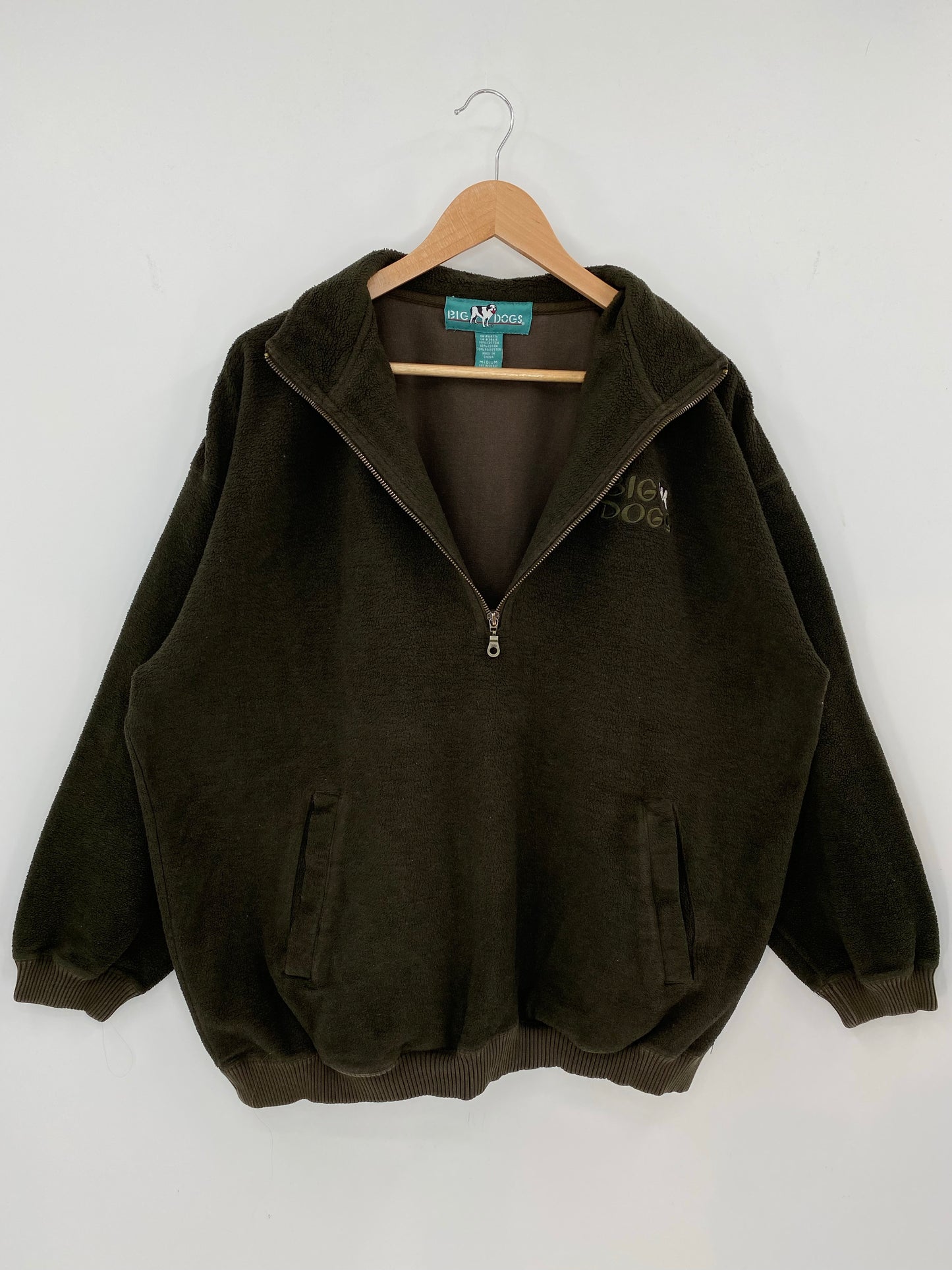 90's BIG DOGS Size M Vintage Half Zip Sweat-Shirt / K7977
