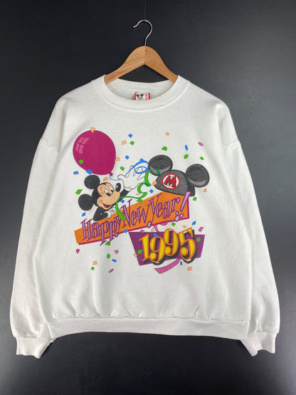 90’s DISNEY HAPPY NEW YEAR 1995 Size One Size (Approx. XL) Vintage Sweat-shirt / E525