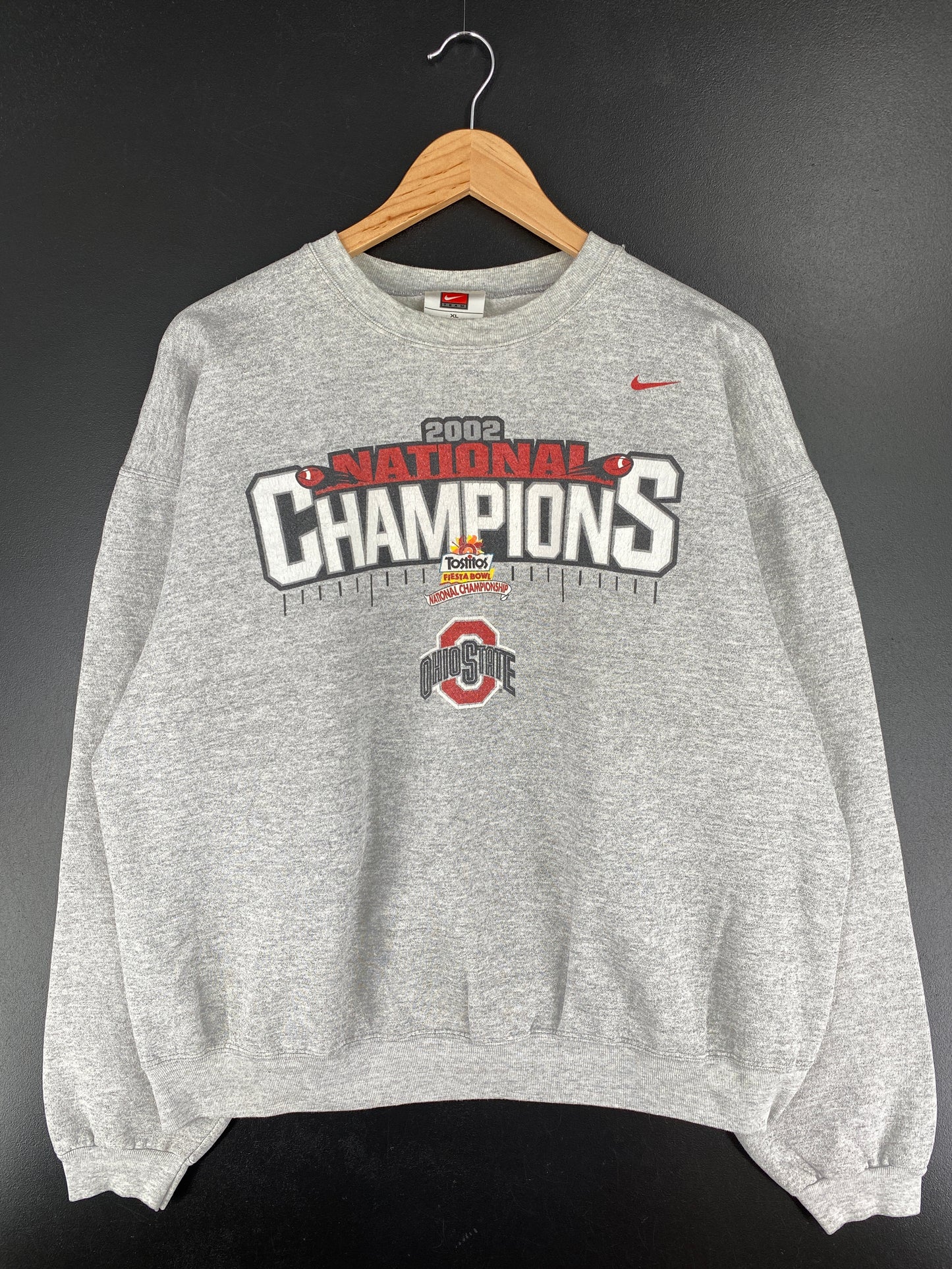 00' NIKE OHIO STATE FIESTA BOWL NATIONAL CHAMPIONS Size XL Vintage College Sweat-shirt / A5538