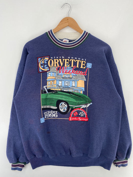 1996 CORVETTE Made in USA Size XL Vintage Sweat-shirt / E6000S