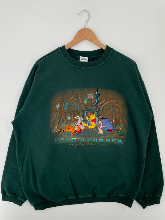 00' DISNEY WINNIE THE POOH Made in USA Size L Vintage Sweat-shirt / A9165
