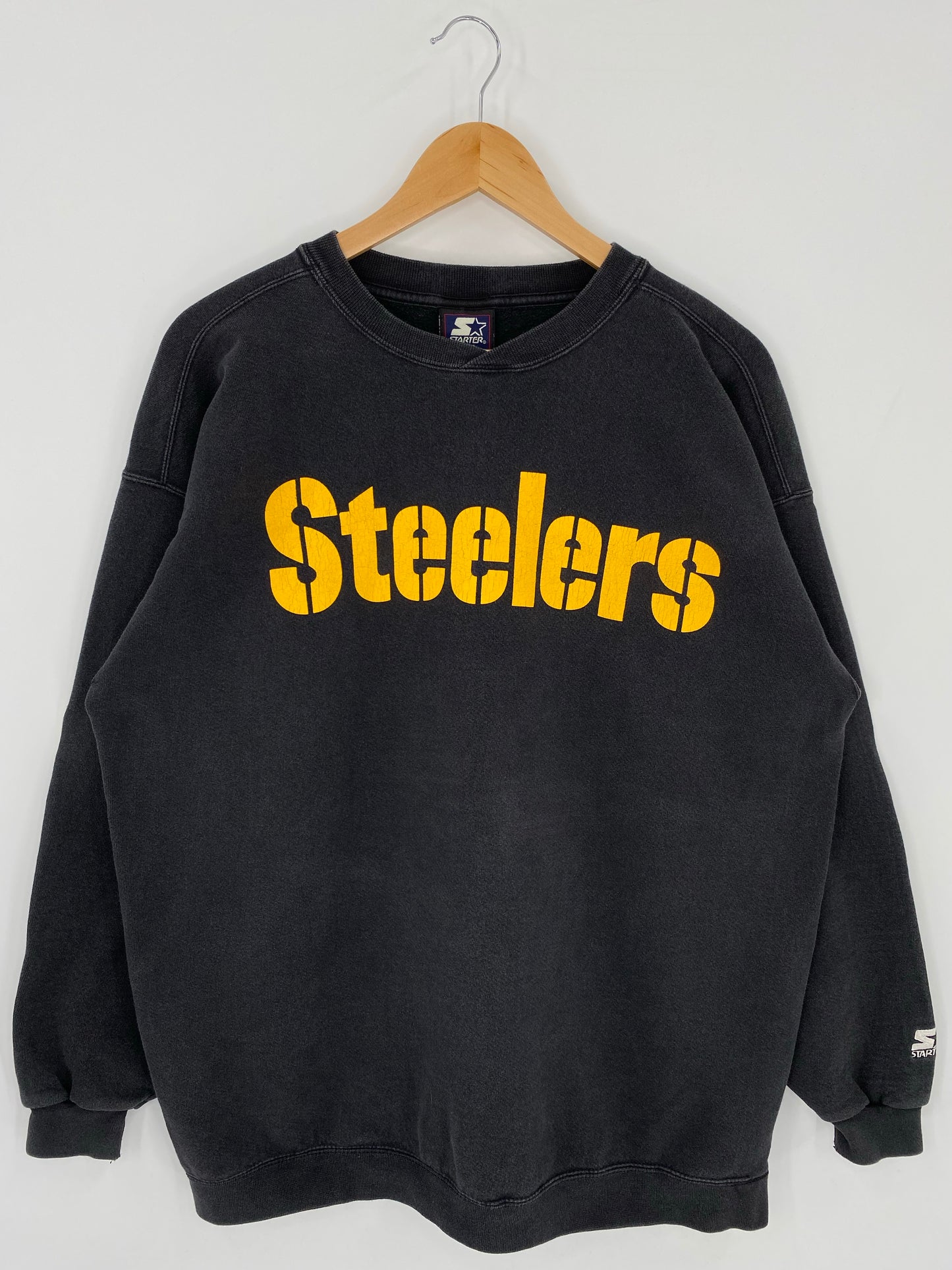Vintage STARTERS PITTSBURGH STEELERS Made in USA Size L Vintage NFL Sweat - Shirt/ K5797