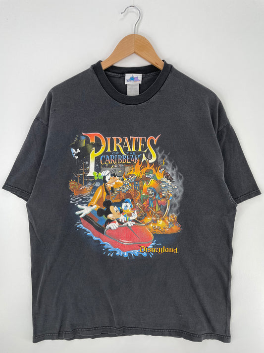 00' DISNEY PIRATES OF CARIBBEAN Size XL Vintage T-Shirts / A777