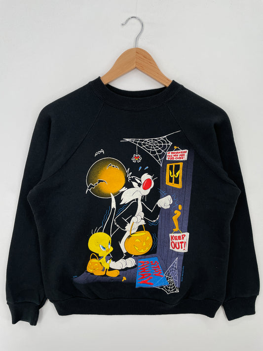 1998 LOONEY TUNES HALLOWEEN Size M Vintage Sweat-shirt / A7339