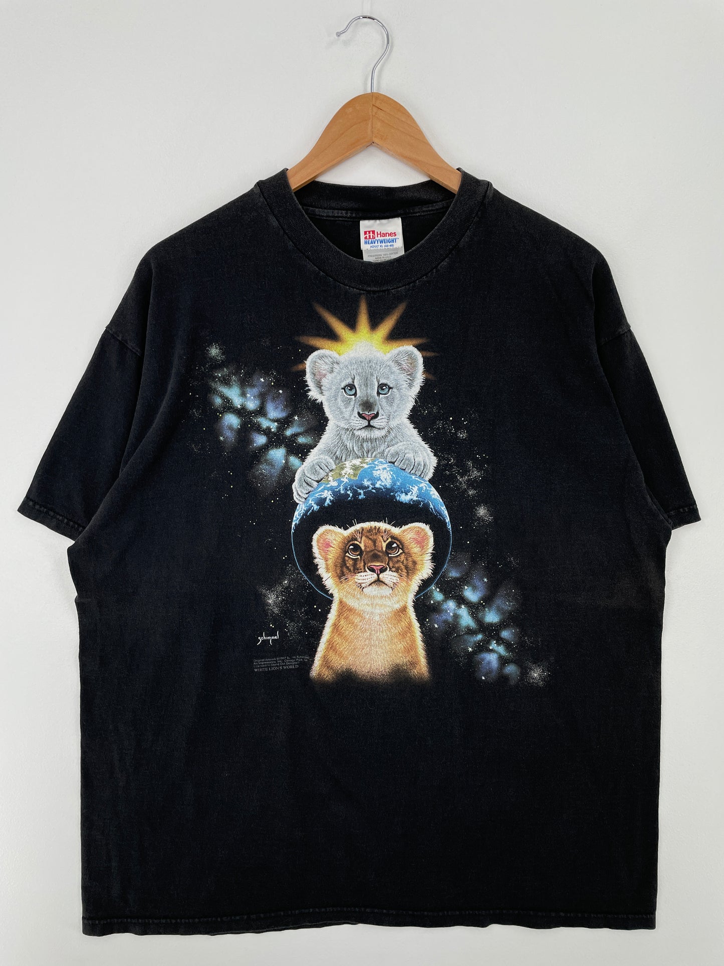 1997 WHITE LION'S WORLD Made in USA Size XL Vintage T-Shirt / A8808