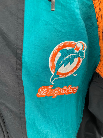 90's STARTER x MIAMI DOLPHINS Size L Vintage NFL Padded Nylon Jacket / K6271