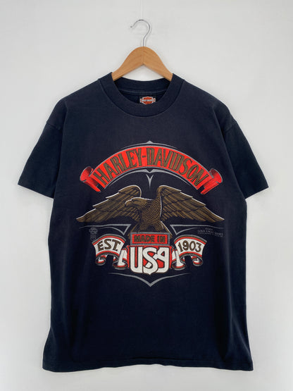 80’s HARLEY DAVIDSON Made in USA Size L Vintage T-Shirt / E522