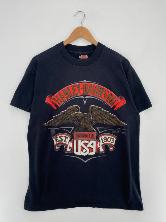 80’s HARLEY DAVIDSON Made in USA Size L Vintage T-Shirt / E522