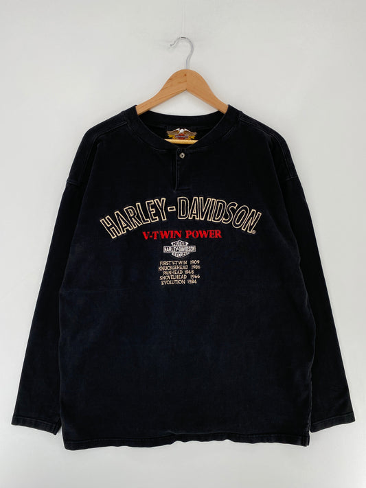 00' HARLEY DAVIDSON Size XL Vintage Long Sleeve T-Shirt / E6373S
