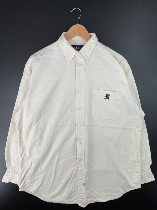 90's POLO BEAR RALPH LAUREN Size L Vintage Button down Shirt / A7326