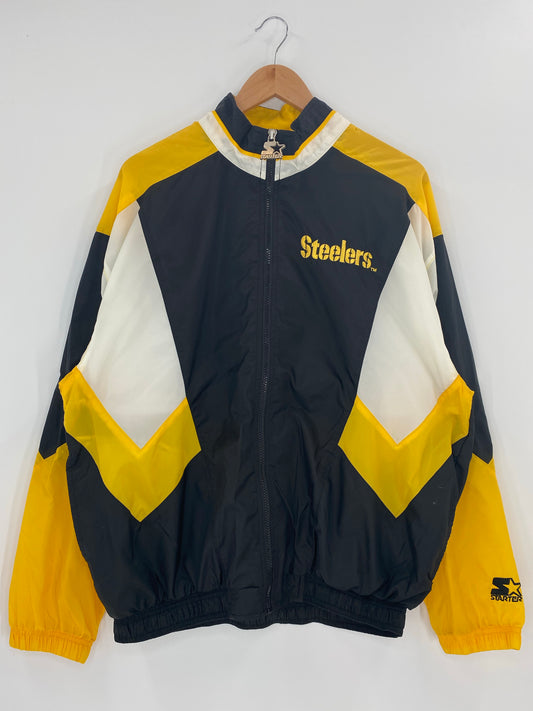 90's  STARTER STEELERS Size L Vintage Zip-up Nylon Jacket  / K4717