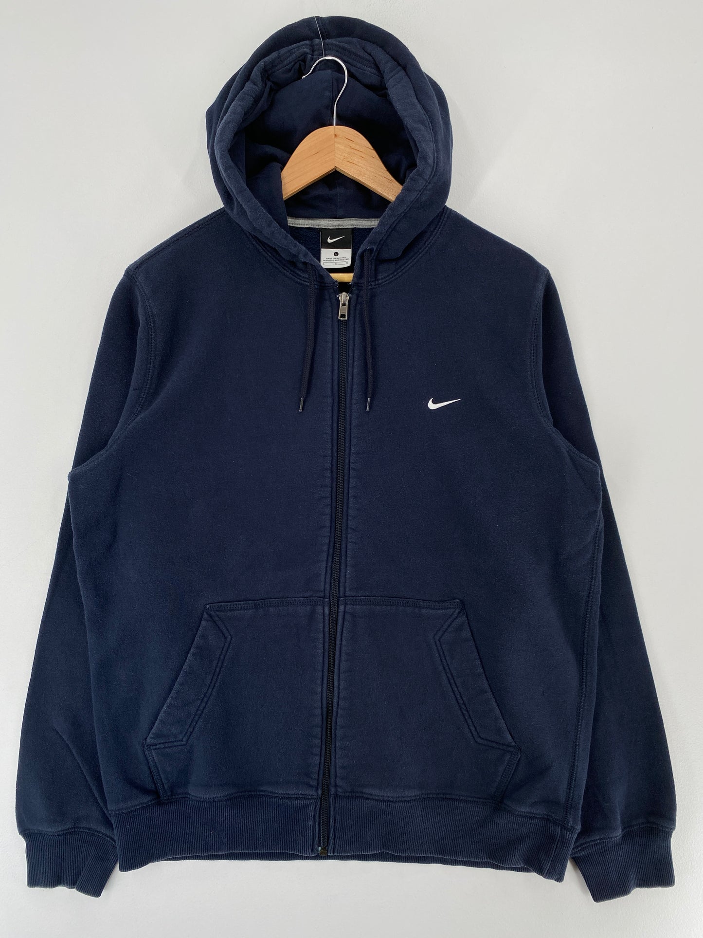 Vintage NIKE MINI SWOOSH Size L Zip-up Hoodie Sweat-Shirt / E5614S