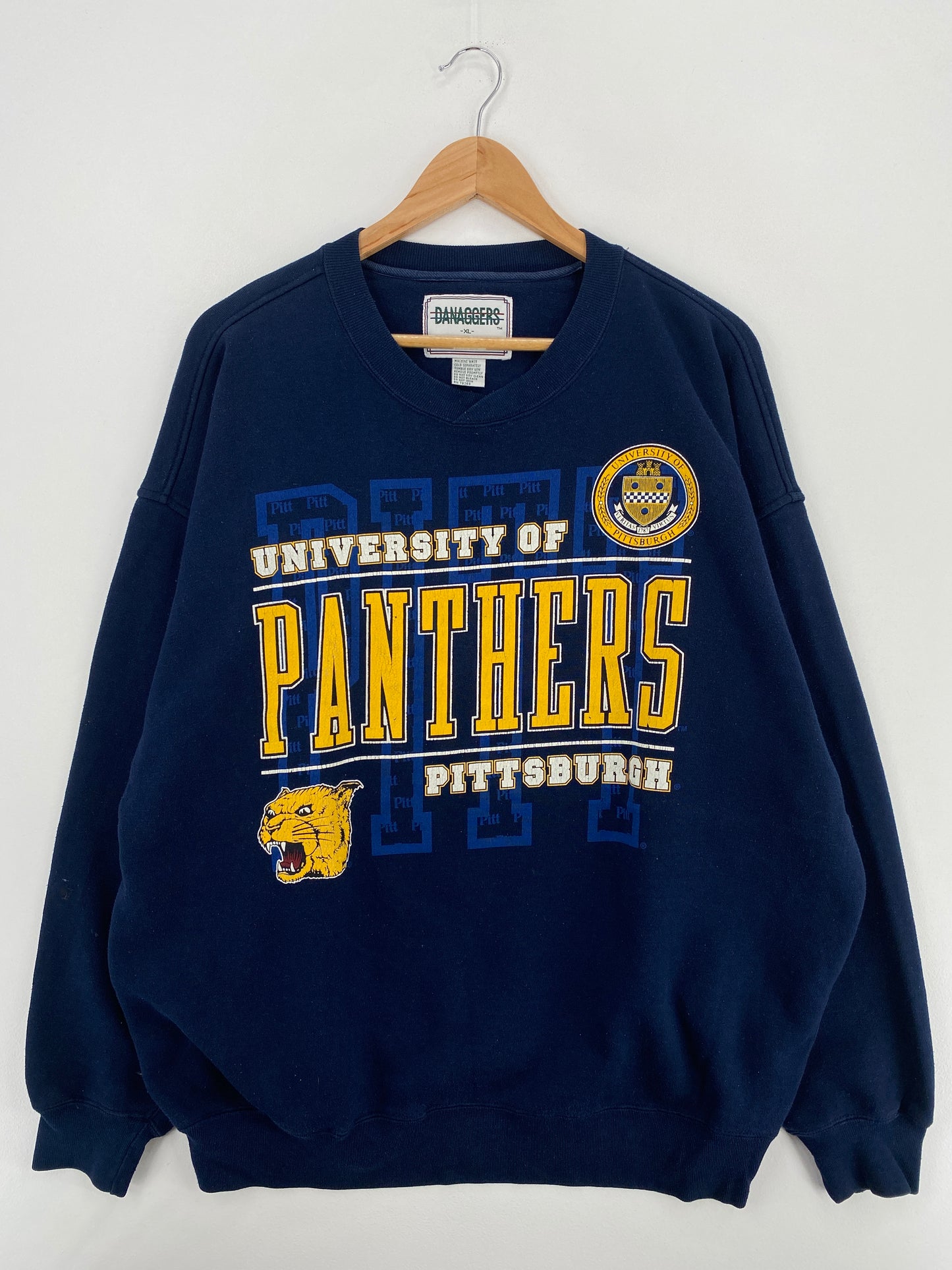 90’s UNIVERSITY OF PITTSBURGH Size XL Vintage College Sweat-shirt / A5633