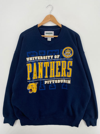90’s UNIVERSITY OF PITTSBURGH Size XL Vintage College Sweat-shirt / A5633