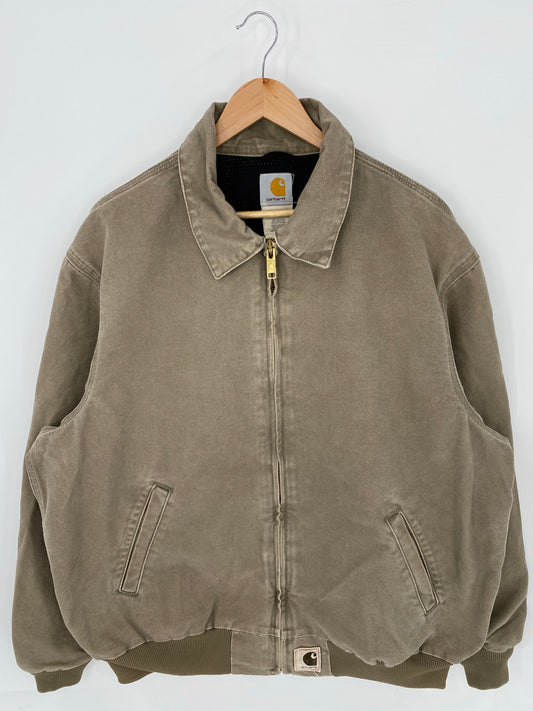 Vintage CARHARTT Size XL Zip-up Sweat-shirt Jacket / K7983