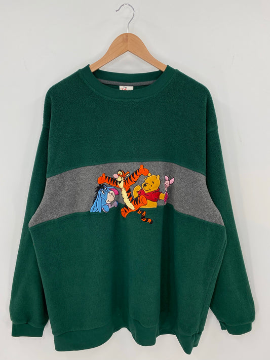 00' DISNEY POOH AND FRIENDS Size XL Vintage Fleece-shirt / K7881