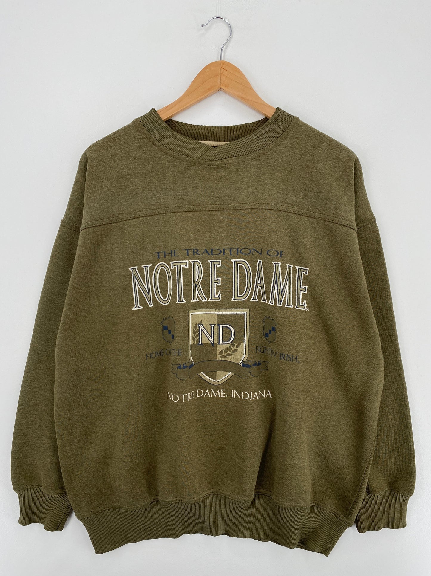 90's NOTRE DAME Size Approx.L Vintage College Sweat-Shirt / E6019S