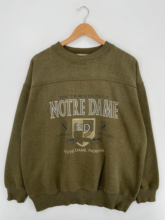 90's NOTRE DAME Size Approx.L Vintage College Sweat-Shirt / E6019S