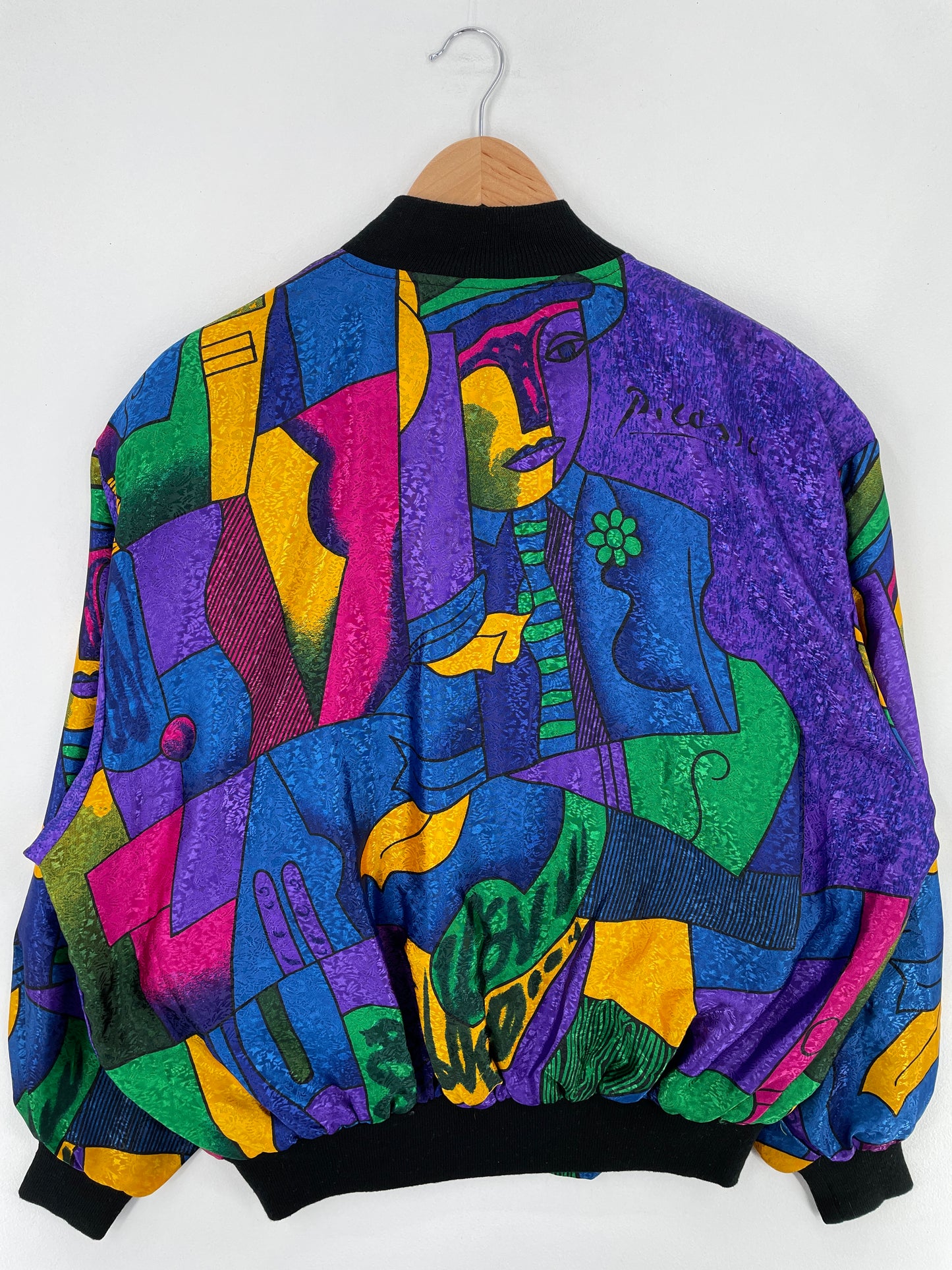 Vintage PICASSO Size Approx.XL Silk Jacket / E761
