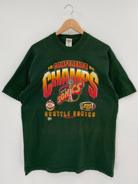 1996' SEATLE SONICS Made in USA Size XXL Vintage NBA T-Shirt / K7238