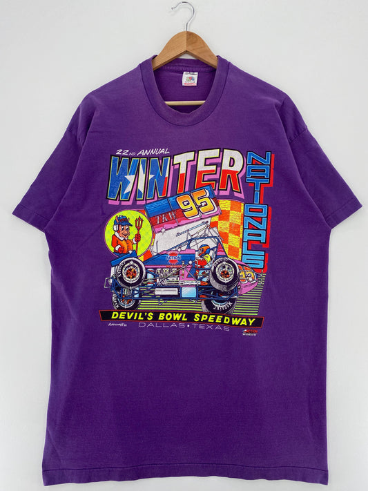 1995 WINTER NATIONALS DEVIL'S BOWL SPEEDWAY Made in USA Size XXL Vintage Racing T-Shirt / E5420T