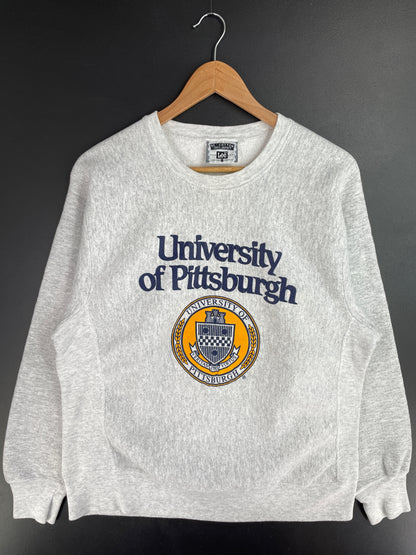 90's UNIVERSITY OF PITTSBURGH Made in USA Size L Vintage College Sweat-shirt / E191