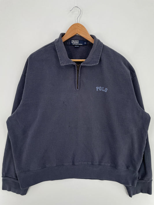 90's POLO RALPH LAUREN Size XL Vintage Half Zip Sweat-shirt / E872