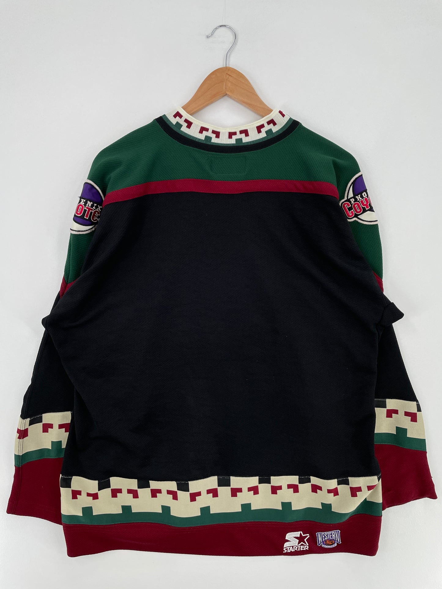 90’s STARTER x PHOENIX COYOTES Size L Vintage NHL Hockey Game Shirt / E720