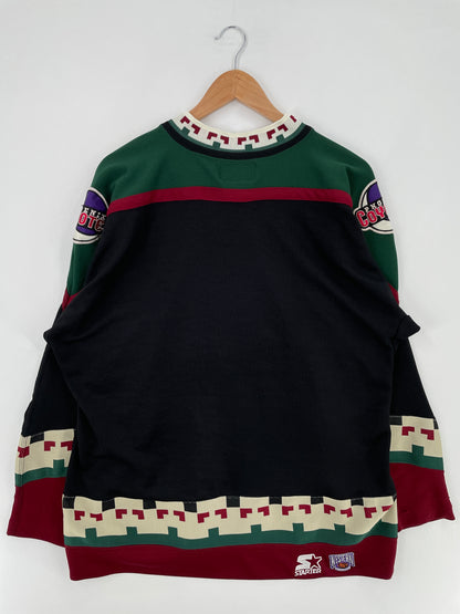 90’s STARTER x PHOENIX COYOTES Size L Vintage NHL Hockey Game Shirt / E720