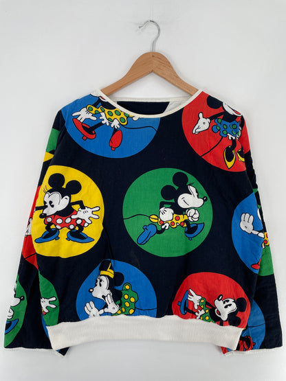 80’s DISNEY MICKEY MINNIE Double face Size Approx.L Sweat-shirt / E4808S