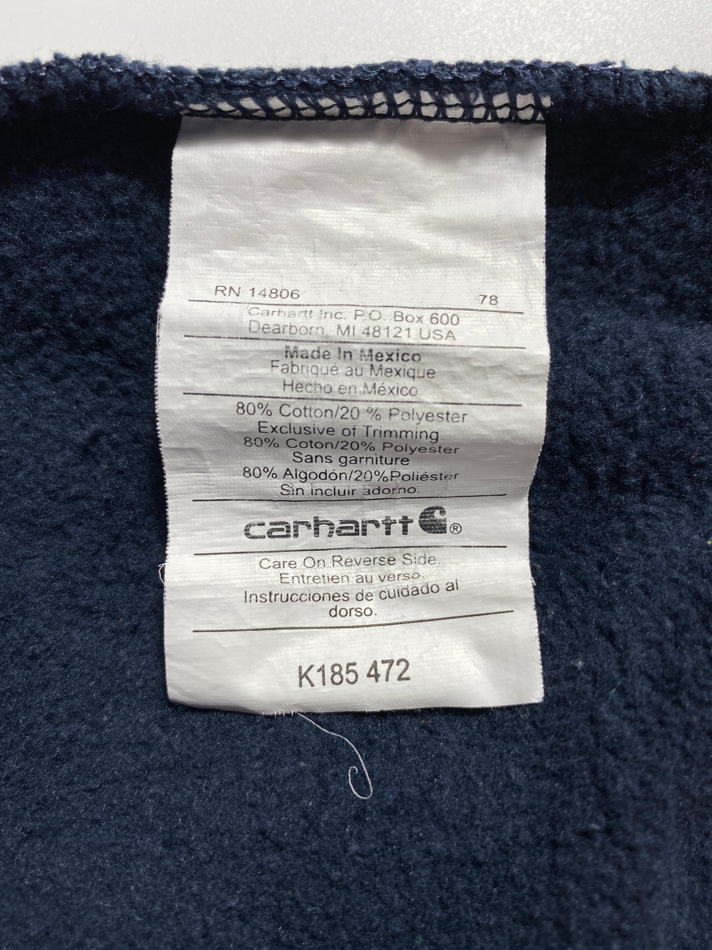 Vintage CARHARTT Size XL Zip-Up Hoodie Sweat-Shirt / A5485