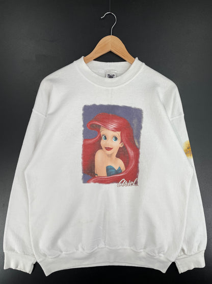 90's DISNEY ARIEL Made in USA Size L Vintage Sweat-shirt / E3418S