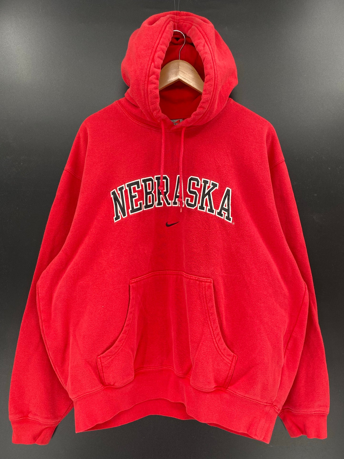 00' NIKE NEBRASKA Size L Vintage Hoodie Sweat shirt / K6570