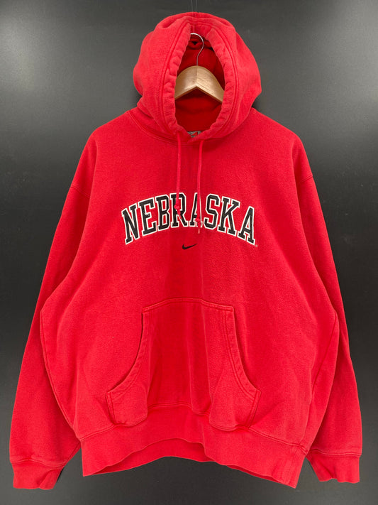 00' NIKE NEBRASKA Size L Vintage Hoodie Sweat shirt / K6570