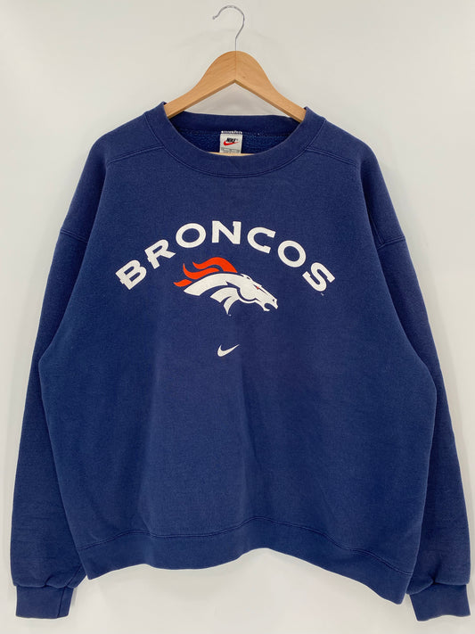 90's NIKE BRONCOS Made in USA Size XL Vintage NFL Sweat-shirt / K6391