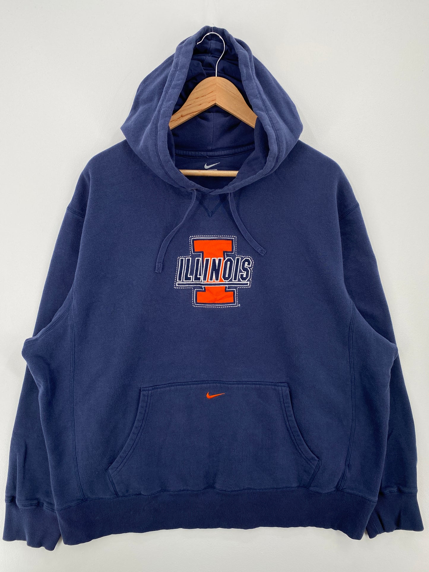 Vintage NIKE x ILLINOIS Size XXL College Hoodie Sweat-Shirt / A8232