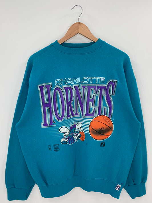 90’s CHARLOTTE HORNETS Made in USA Size XL NBA Sweat-Shirt/ K7785