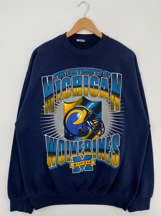 90’s MICHIGAN WOLVERINES Size No Tag(Approx.XL) College Sweat-Shirt/ A5929