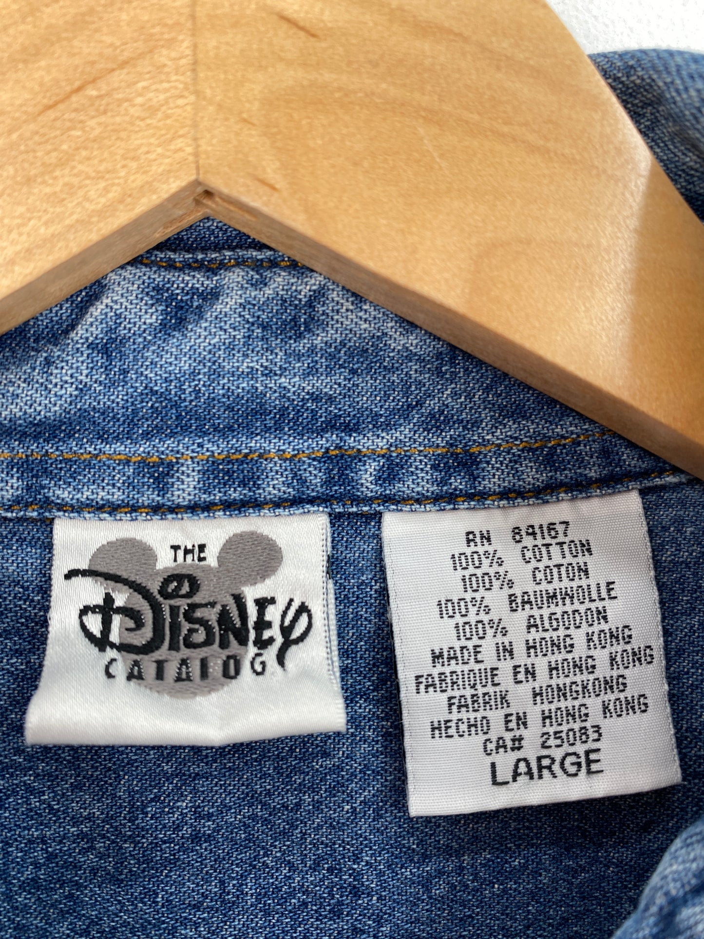 00' DISNEY GRUMPY Size L Vintage Button Down Shirt / A3950