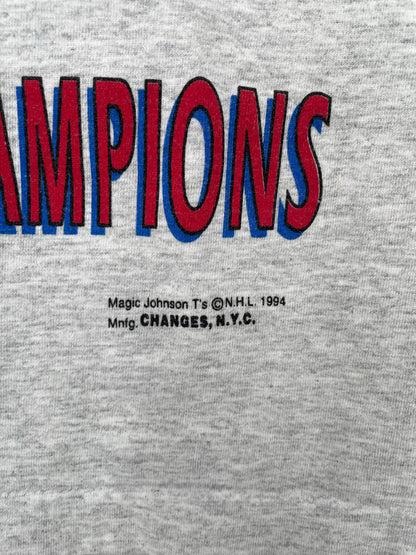 1994 NEW YORK RANGERS THE KISS CUP Made in USA Size XL Vintage NHL T-shirt / K9158