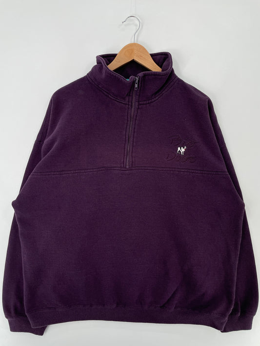 Vintage BIG DOG Size XL Vintage Animal Half Zip Sweat-shirt / E139
