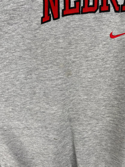 00' NIKE NEBRASKA Size L Vintage College Sweat-Shirt / A6381