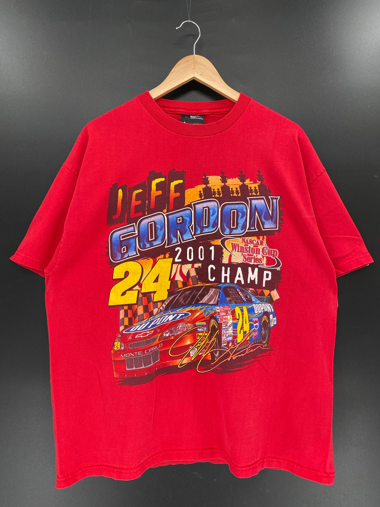 2001' NASCAR WINSTON CUP JEFF GORDON Size L Vintage Racing T-Shirt / K6215